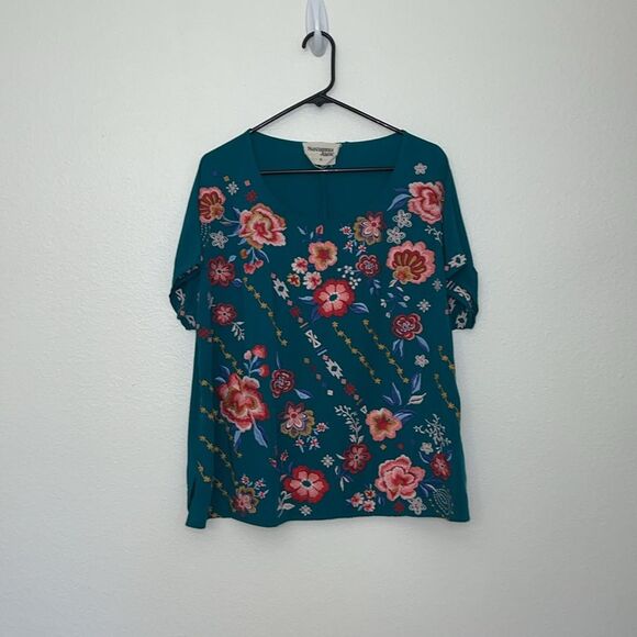 Savanna Jane Floral EMBROIDERED DOLMAN SLEEVE TOP Sz 1X - Picture 1 of 9